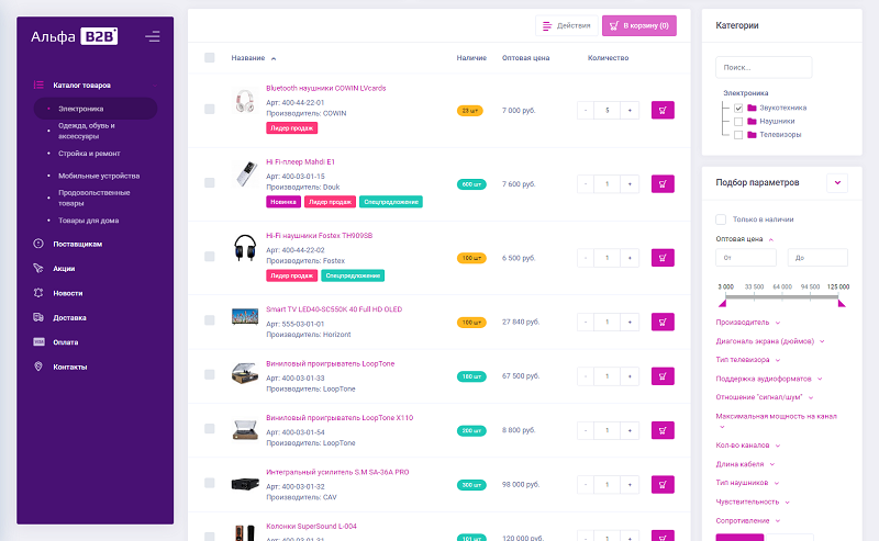 Оптовый портал АЛЬФА: B2B в фирменных цветах Wildverries